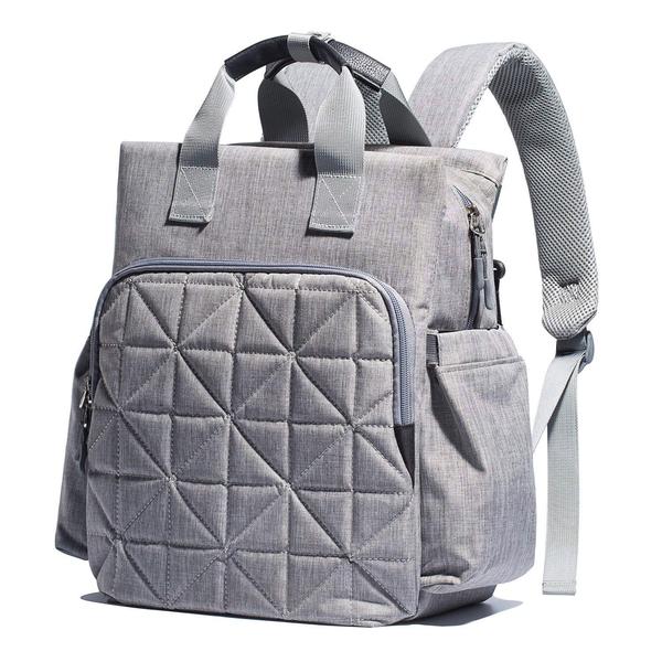 SoHo Kenneth Diaper Backpack 6Pc Tote Bag, Gray