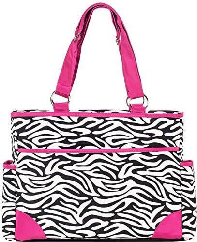 SoHo Pink Zebra Diaper Bag Tote Purse 6Pc Set