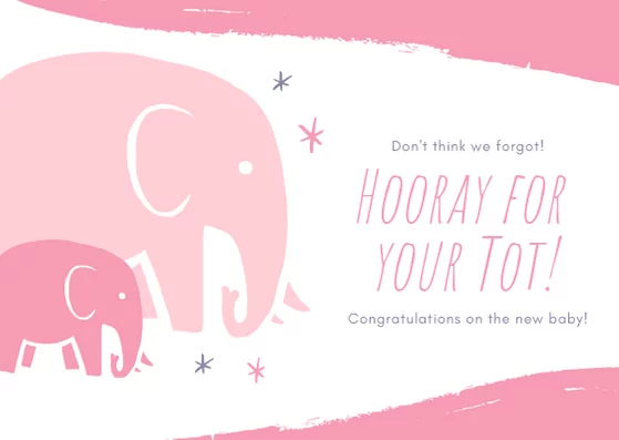 Baby Elephant Baby Shower Greetings Message - AmyandRose