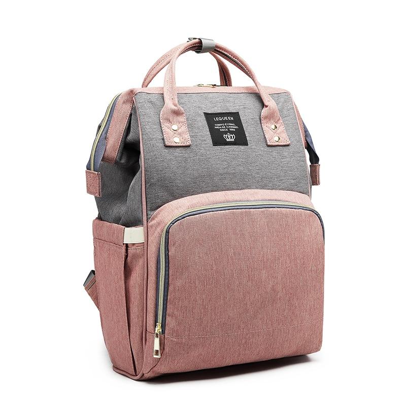 Pink and Grey Diaper Bag Backpack - Top Seller - AmyandRose