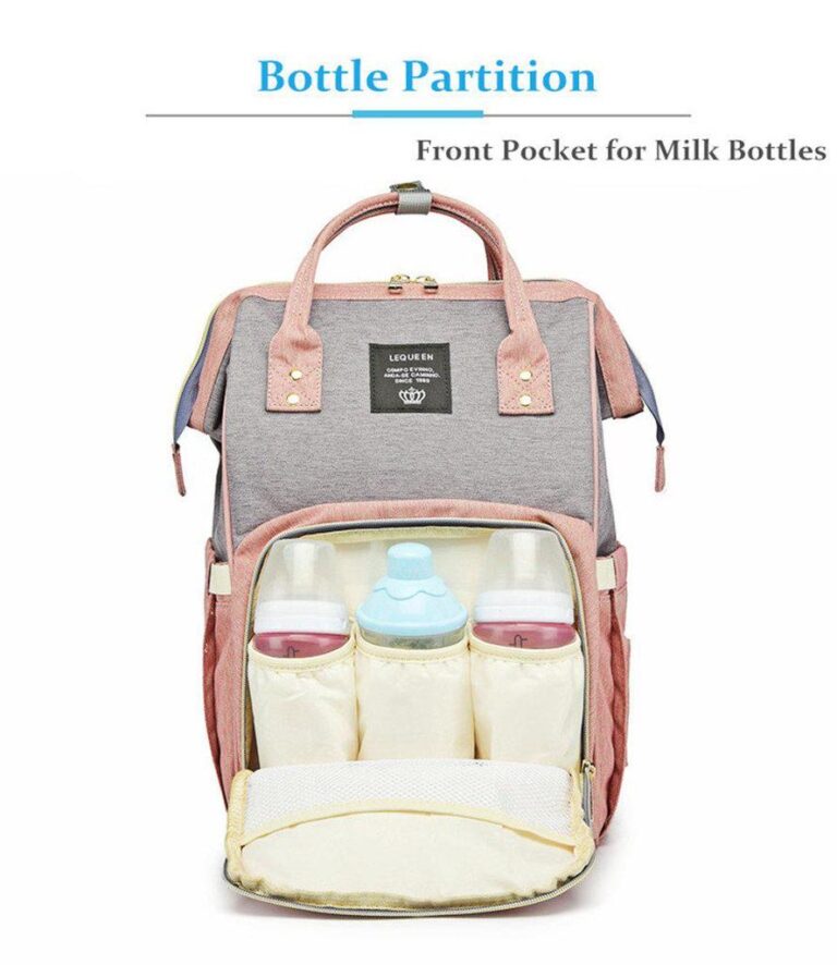 Pink and Grey Diaper Bag Backpack - Top Seller - AmyandRose