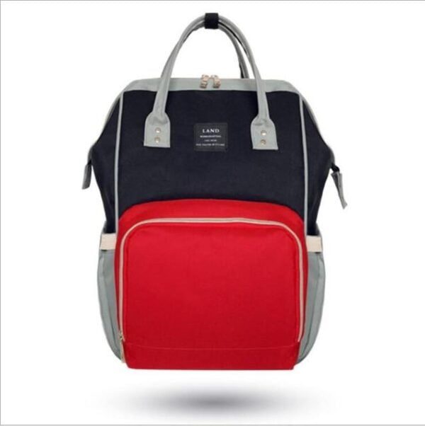 Land Diaper Backpack Bag - Black and Red - AmyandRose