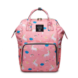 Lequeen Diaper Bag Backpack Pink Unicorn