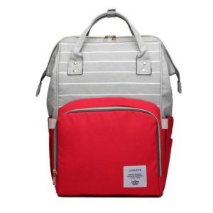 Lequeen Diaper Bag Backpack Gray Red