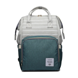 Lequeen Diaper Bag Backpack Gray Green