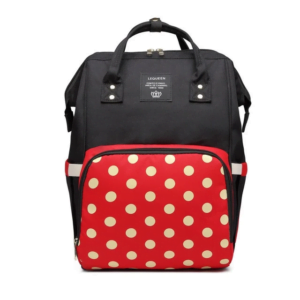 Lequeen Diaper Bag Backpack Black Red