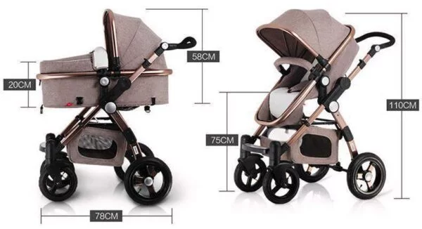 Baby Stroller 3 in 1 Size