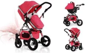 Baby Stroller 3 in 1 with Car Seat Red