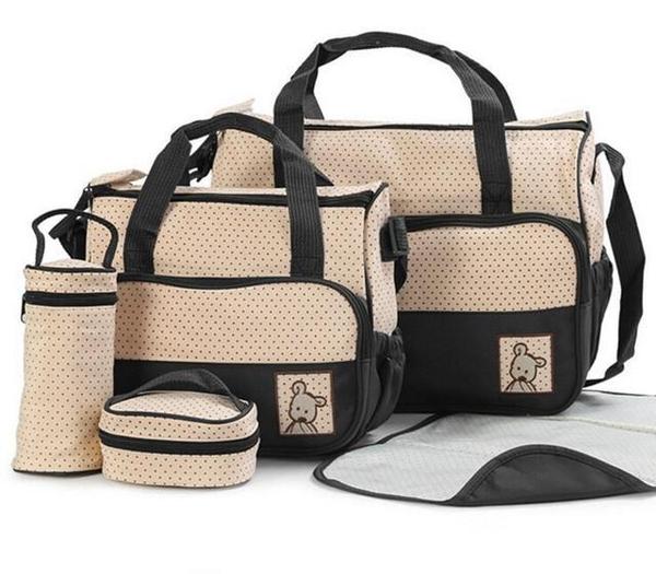 Large capacity diaper bag with changing mat