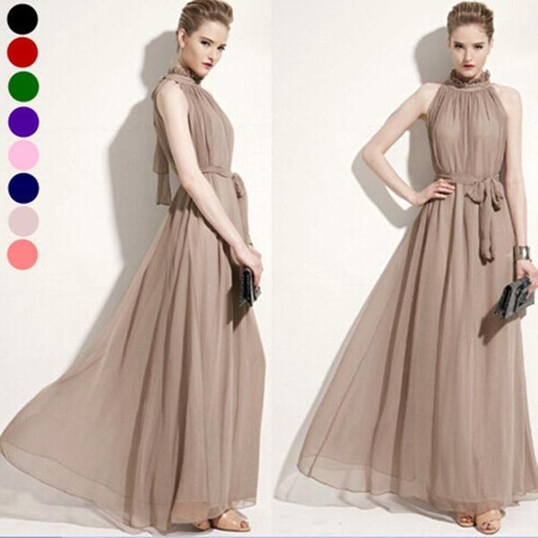 Long Chiffon Maternity Maxi Dress