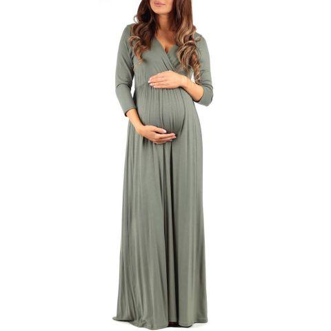 Wrapped Ruched Maternity Gown