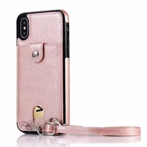 Iconic iPhone Purse Case with Shoulder Strap Rose Gold