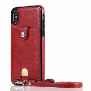 Iconic iPhone Purse Case with Shoulder Strap Red