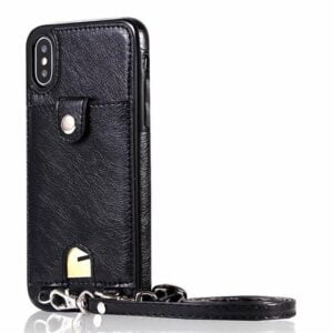 Iconic iPhone Purse Case with Shoulder Strap Black