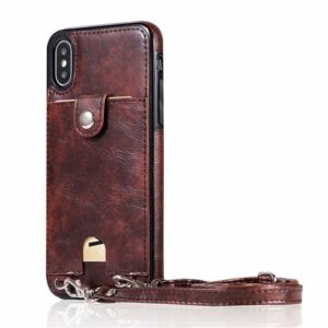 Iconic iPhone Purse Case with Shoulder Strap Brown