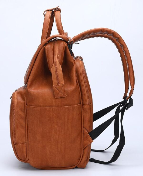 Leather Diaper Backpack Bag Side
