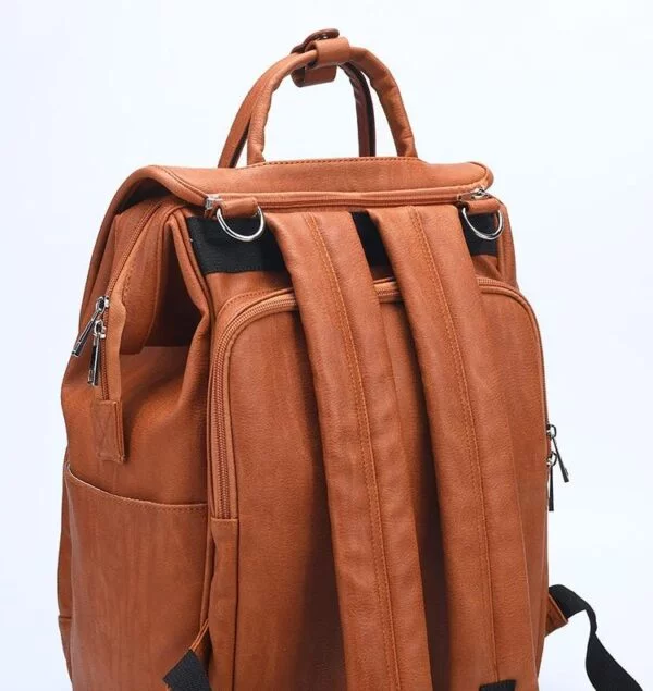 Leather Diaper Backpack Back