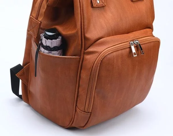 Leather Diaper Bag Side Pocket