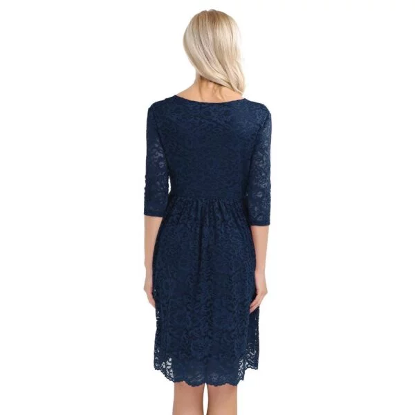 Cocktail Party Maternity Dress Navy Blue Back