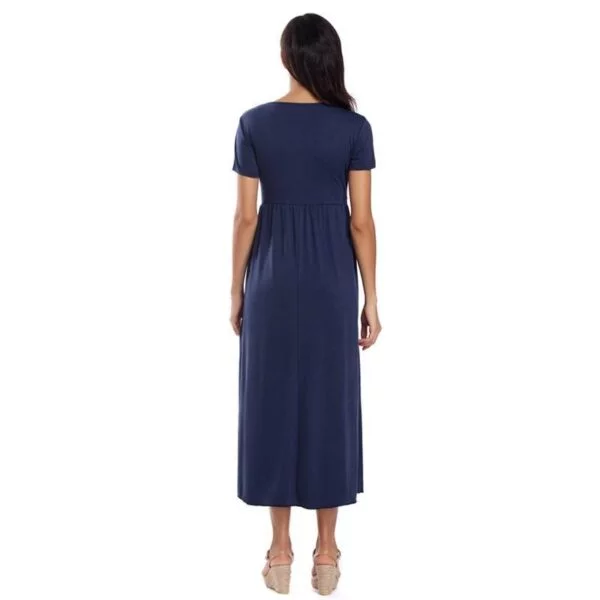 Floral Fitted Maternity Dress Navy Back