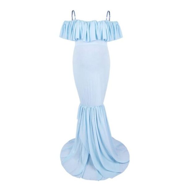 Maternity dress for baby shower light blue
