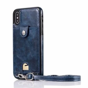 Iconic iPhone Purse Case with Shoulder Strap Dark Blue