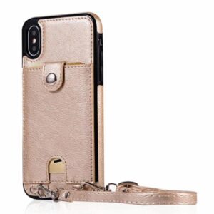 Iconic iPhone Purse Case with Shoulder Strap Gold