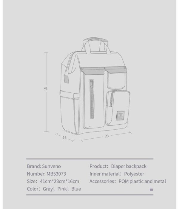 Sunveno Diaper Backpack Dimensions