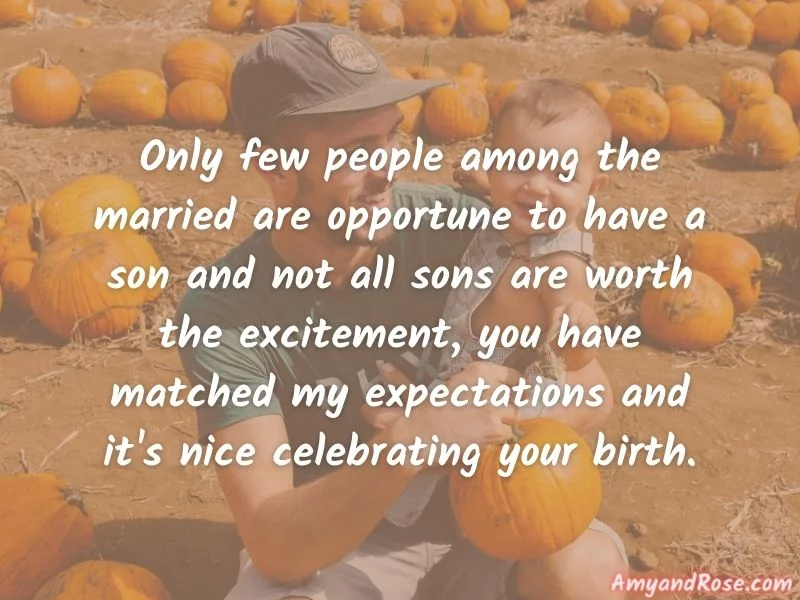 Only few people among the married are opportune to have a son and not all sons are worth the excitement, you have matched my expectations and it's nice celebrating your birth. - Heartwarming Birthday Wishes for Son from Father
