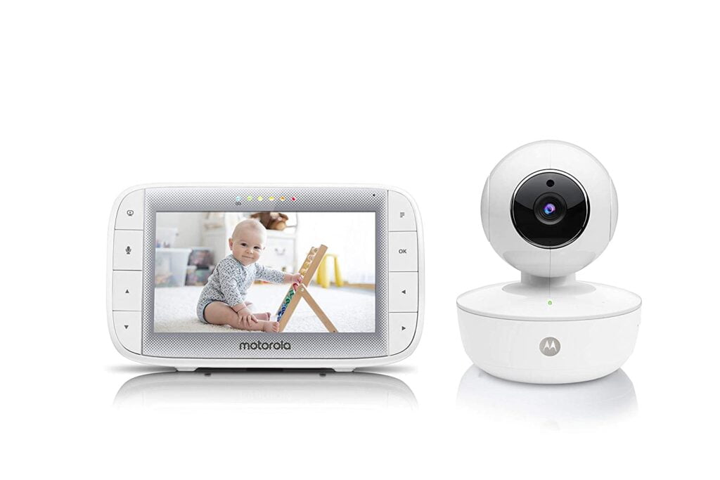 Motorola Video Baby Monitor MBP36XL 5” Color Parent Unit, Remote Pan/Tilt/Zoom, Portable Rechargeable Camera, Two-Way Audio, Night Vision, 5 Lullabies