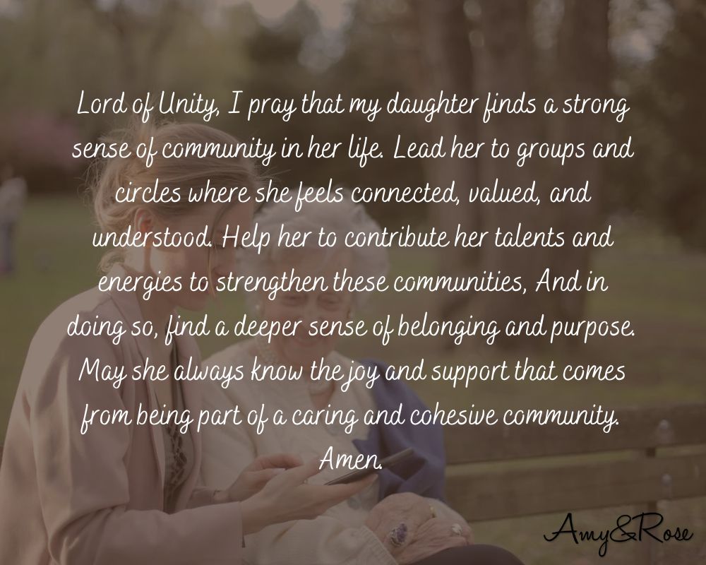 Community and Service Prayers for Daughter