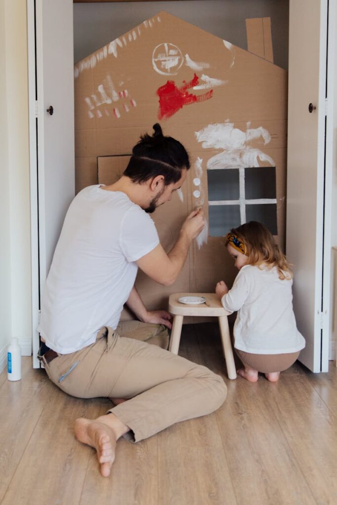 Father and Daughter creative activities