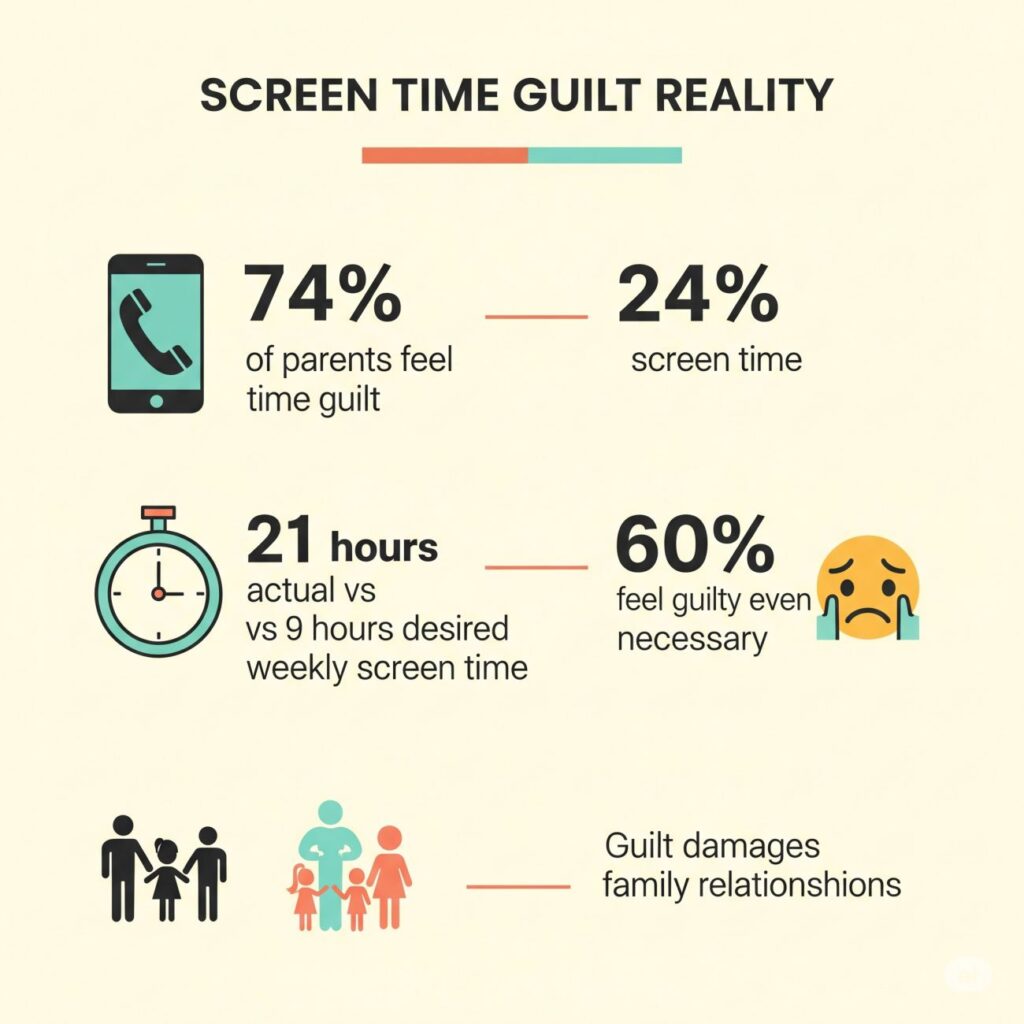 Key statistics about parental screen time guilt and usage patterns